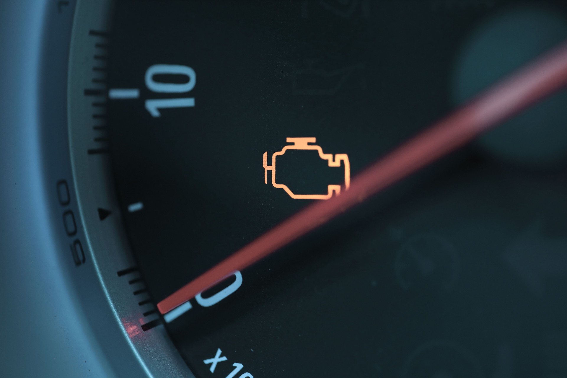 Engine check warning sign